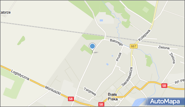 Biała Piska, Stefana Batorego, mapa Biała Piska