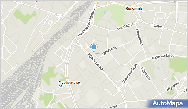 Białystok, Stołeczna, mapa Białegostoku