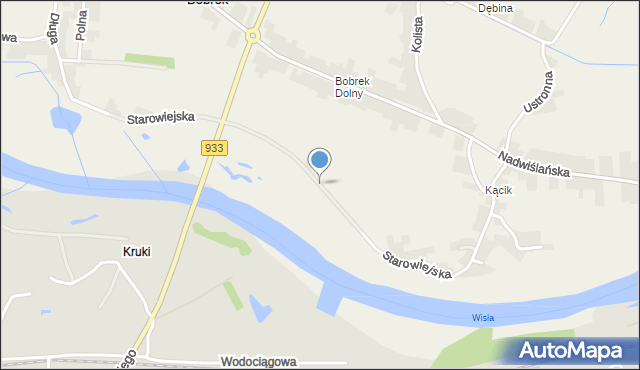 Bobrek gmina Chełmek, Starowiejska, mapa Bobrek gmina Chełmek