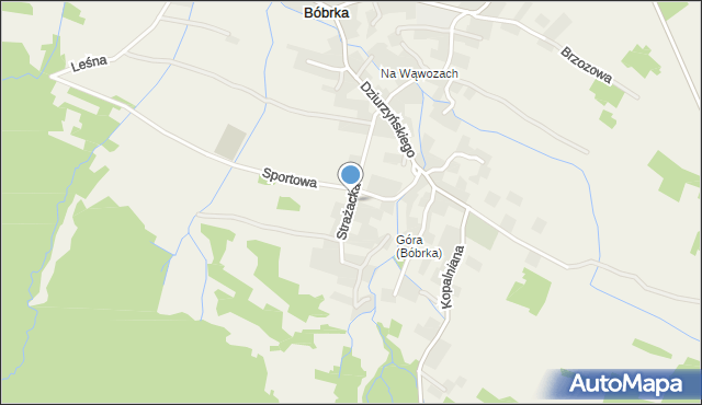 Bóbrka gmina Chorkówka, Strażacka, mapa Bóbrka gmina Chorkówka