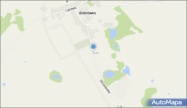 Bobrówko gmina Strzelce Krajeńskie, Strzelecka, mapa Bobrówko gmina Strzelce Krajeńskie