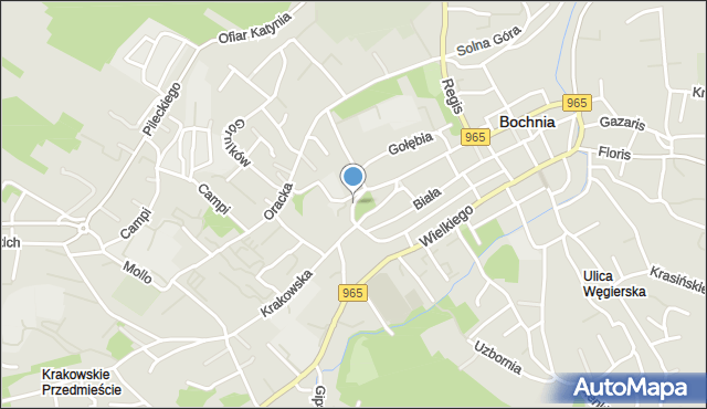 Bochnia, Studencka, mapa Bochni