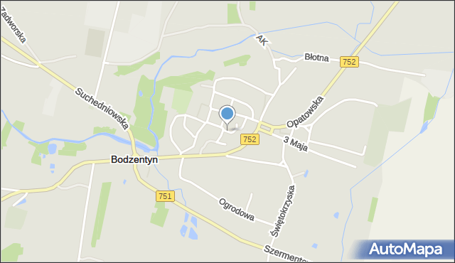 Bodzentyn, Straży Pożarnej, mapa Bodzentyn