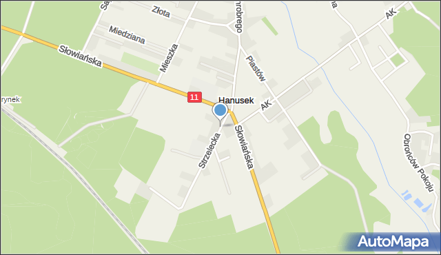 Boruszowice, Strzelecka, mapa Boruszowice