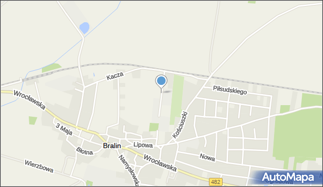 Bralin powiat kępiński, Strażacka, mapa Bralin powiat kępiński