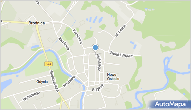 Brodnica, Stary Plac Szkolny, mapa Brodnica