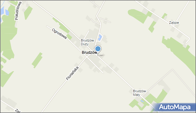 Brudzów, Starowiejska, mapa Brudzów