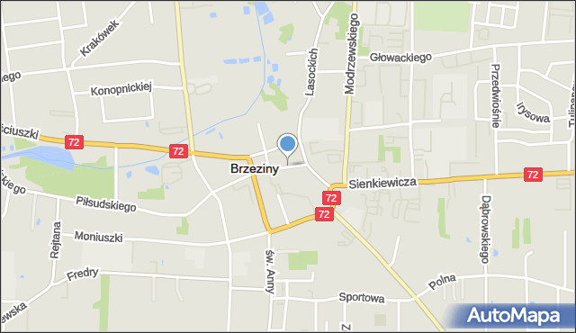 Brzeziny, Staszica Stanisława, mapa Brzeziny