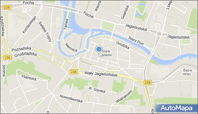 Bydgoszcz, Stefana Batorego, mapa Bydgoszczy