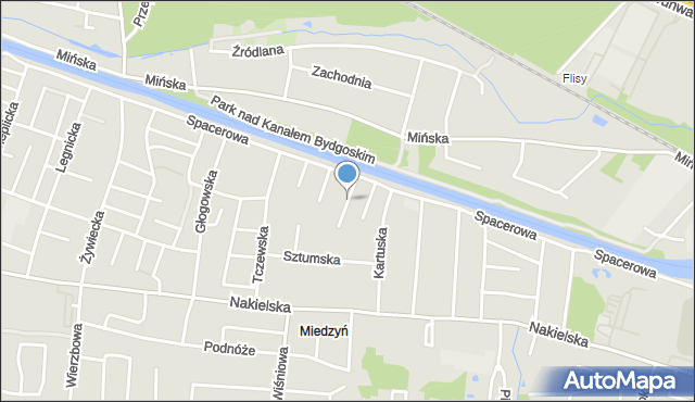 Bydgoszcz, Strzegowska, mapa Bydgoszczy