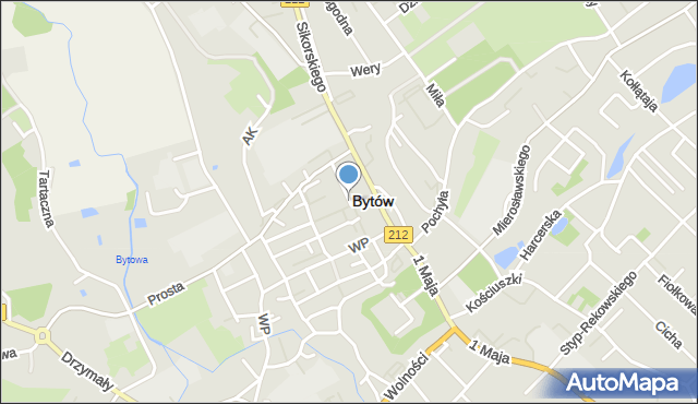 Bytów, Stobnicka, mapa Bytów