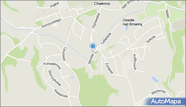 Chełmno, Strusia, mapa Chełmno