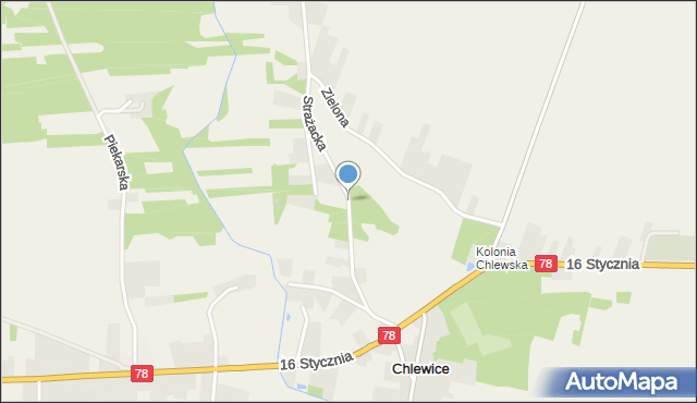 Chlewice gmina Moskorzew, Strażacka, mapa Chlewice gmina Moskorzew