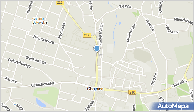 Chojnice, Stefana Batorego, mapa Chojnic