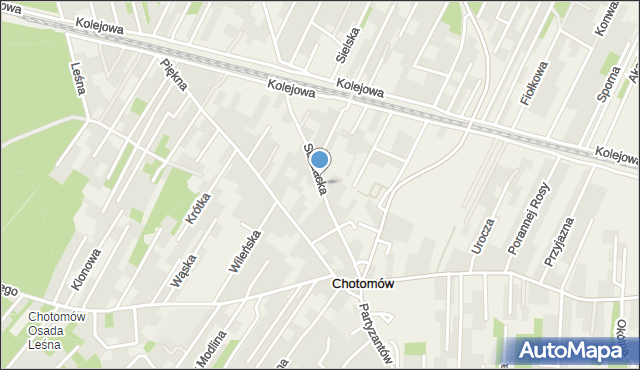 Chotomów, Strażacka, mapa Chotomów