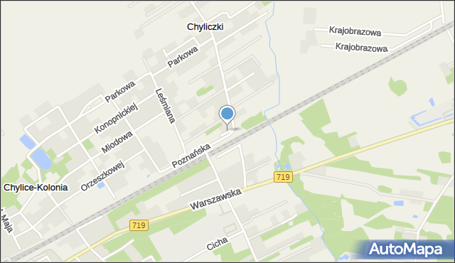 Chylice gmina Jaktorów, Stefana Batorego, mapa Chylice gmina Jaktorów