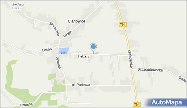 Cianowice, Stawowa, mapa Cianowice