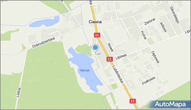 Ciasna, Stawowa, mapa Ciasna