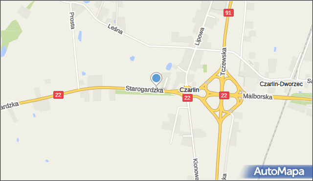 Czarlin, Starogardzka, mapa Czarlin