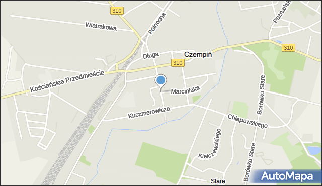 Czempiń, Strumykowa, mapa Czempiń