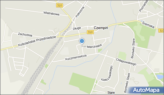 Czempiń, Strumykowa, mapa Czempiń