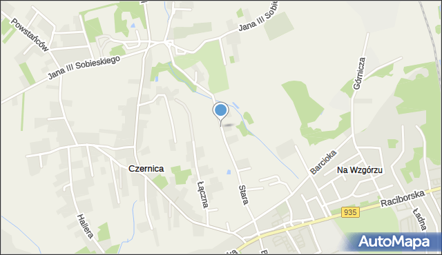 Czernica gmina Gaszowice, Stara, mapa Czernica gmina Gaszowice