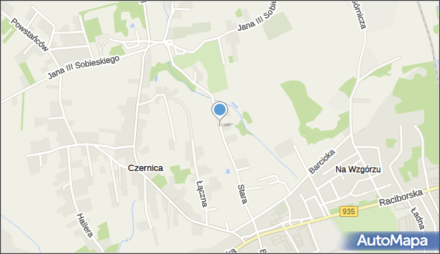 Czernica gmina Gaszowice, Stara, mapa Czernica gmina Gaszowice