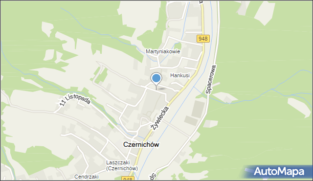 Czernichów powiat żywiecki, Stolarska, mapa Czernichów powiat żywiecki