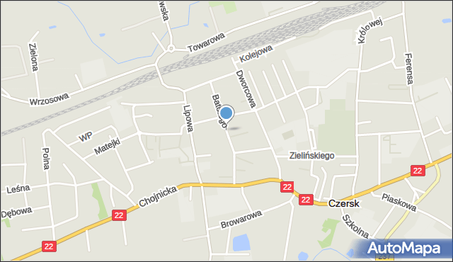 Czersk powiat chojnicki, Stefana Batorego, mapa Czersk powiat chojnicki
