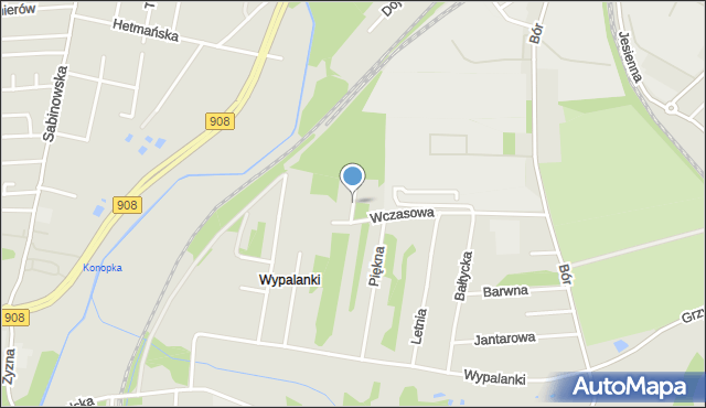 Częstochowa, Stary Bór, mapa Częstochowy