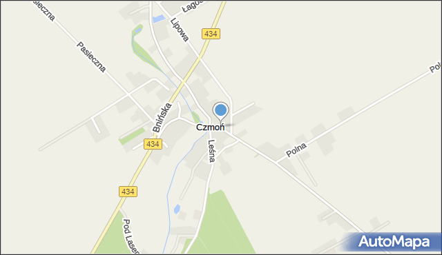 Czmoń, Strażacka, mapa Czmoń