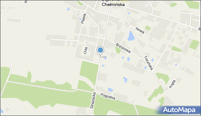 Dąbrowa Chełmińska, Strażacka, mapa Dąbrowa Chełmińska