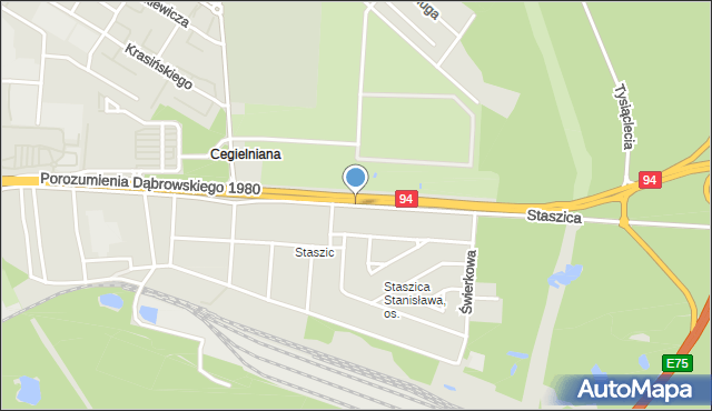 Dąbrowa Górnicza, Staszica Stanisława, mapa Dąbrowa Górnicza