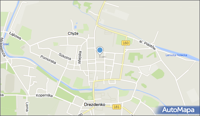 Drezdenko, Strażacka, mapa Drezdenko