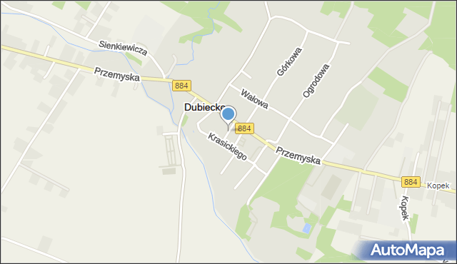 Dubiecko, Strażacka, mapa Dubiecko