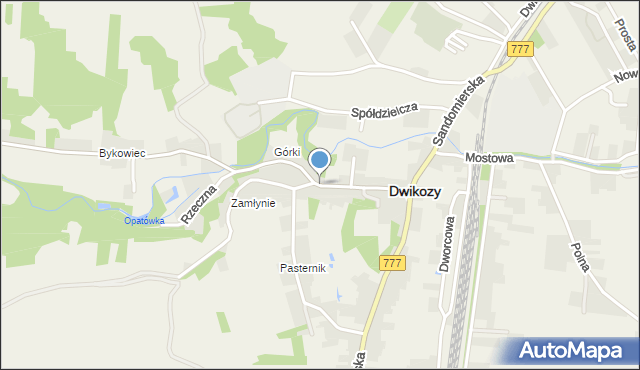 Dwikozy, Starowiejska, mapa Dwikozy