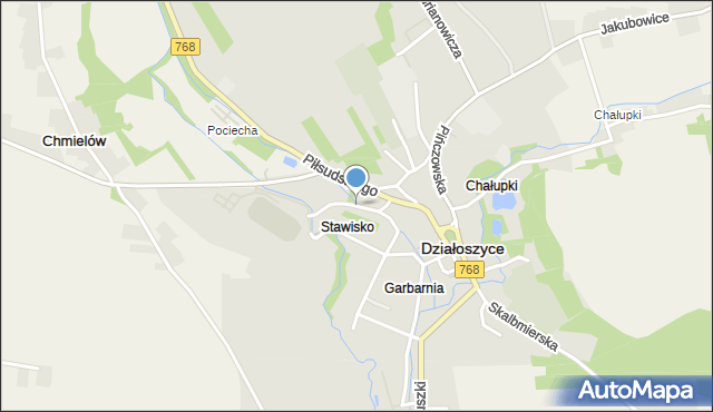 Działoszyce, Stawisko, mapa Działoszyce