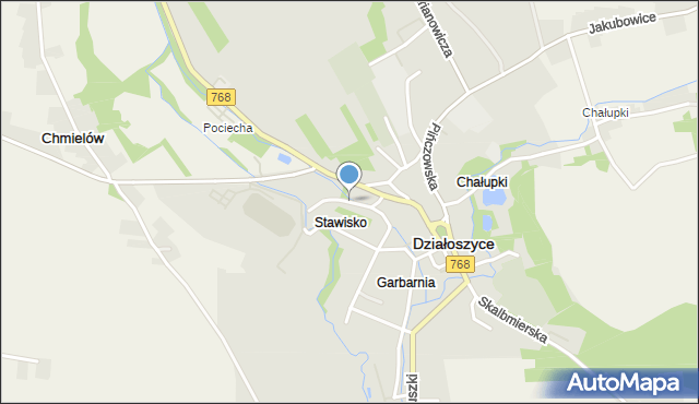 Działoszyce, Stawisko, mapa Działoszyce