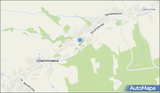 Dziećmorowice, Strumykowa, mapa Dziećmorowice