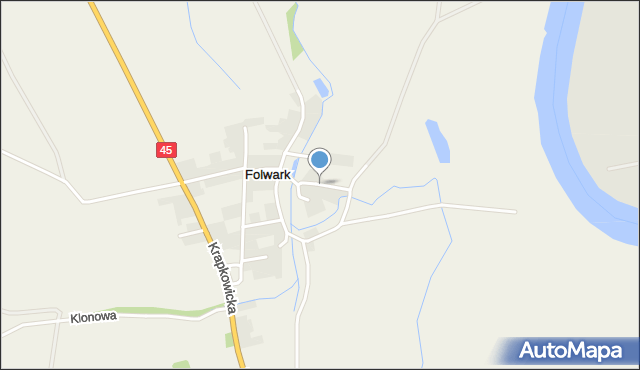 Folwark gmina Prószków, Stawowa, mapa Folwark gmina Prószków