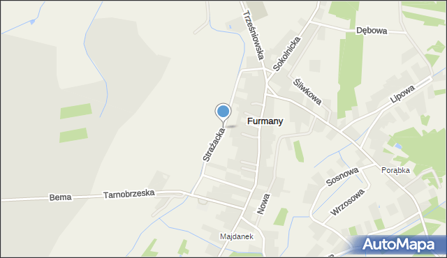 Furmany, Strażacka, mapa Furmany