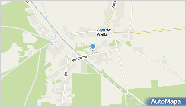 Gądków Wielki, Strażacka, mapa Gądków Wielki