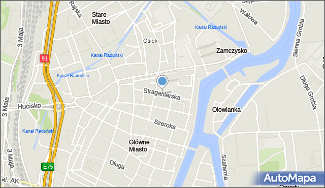 Gdańsk, Straganiarska, mapa Gdańska