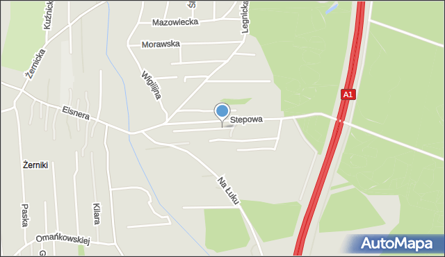 Gliwice, Stepowa, mapa Gliwic