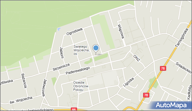 Gliwice, Strzelnicza, mapa Gliwic