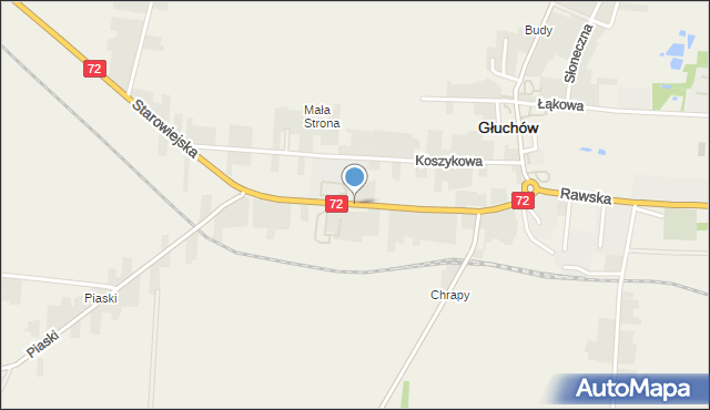 Głuchów powiat skierniewicki, Starowiejska, mapa Głuchów powiat skierniewicki