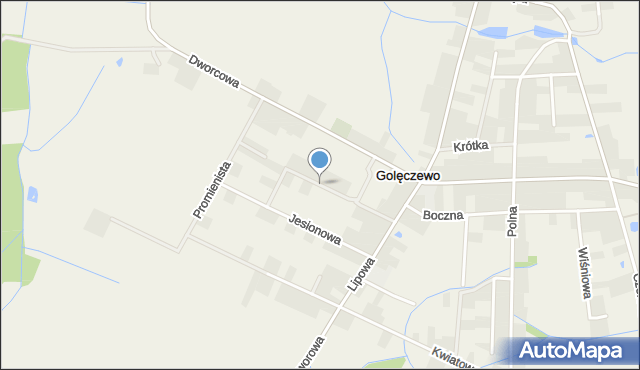 Golęczewo, Strażacka, mapa Golęczewo