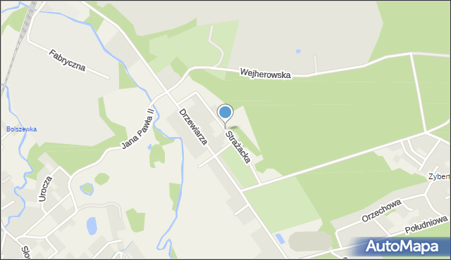 Gościcino, Strażacka, mapa Gościcino