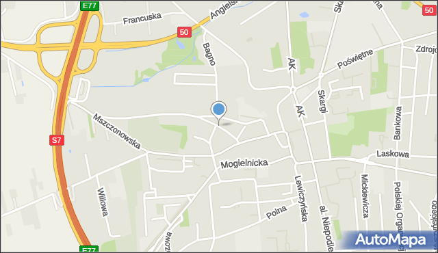 Grójec, Stodolna, mapa Grójec