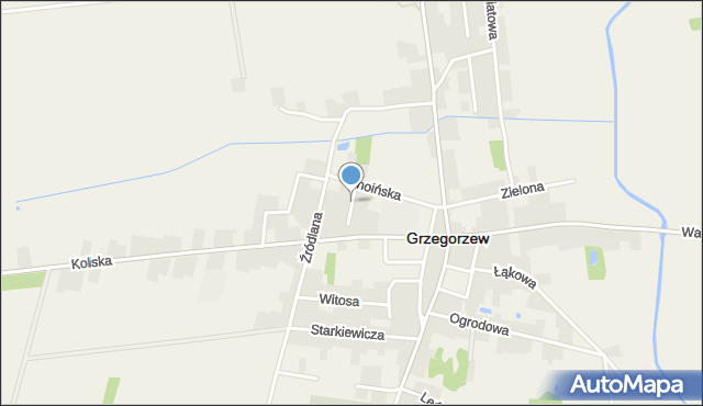 Grzegorzew, Stodólna, mapa Grzegorzew